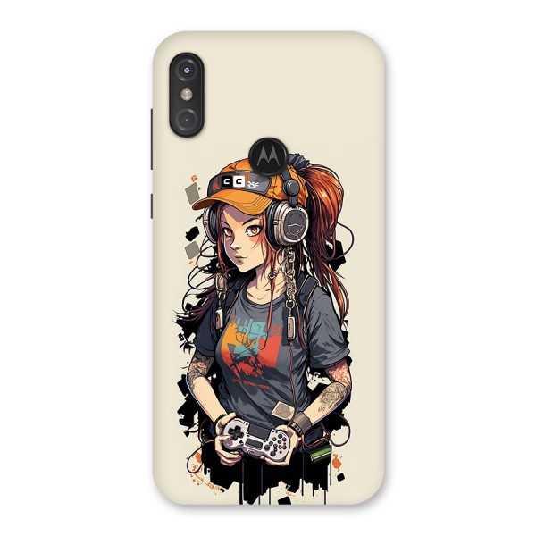 Cool Gamer Girl Back Case for Motorola One Power