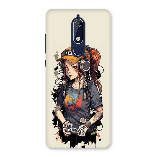 Cool Gamer Girl Back Case for Nokia 5.1