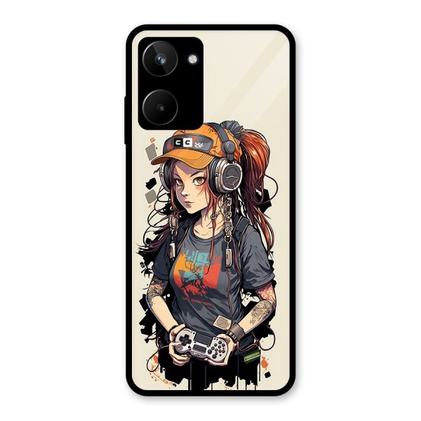 Cool Gamer Girl Glass Back Case for Realme 10