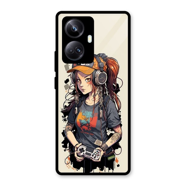 Cool Gamer Girl Glass Back Case for Realme 10 Pro Plus