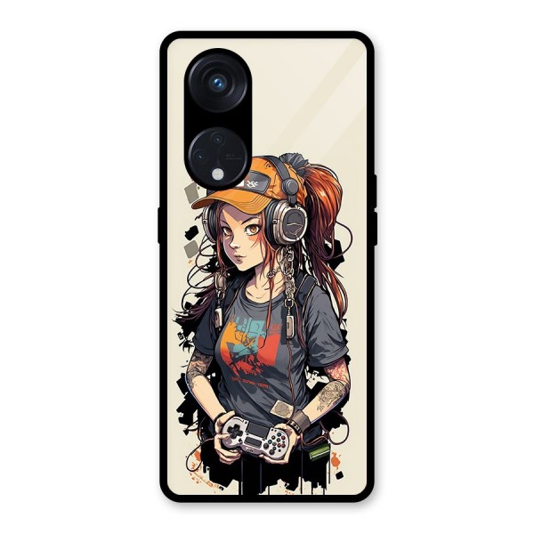 Cool Gamer Girl Glass Back Case for Reno8 T 5G