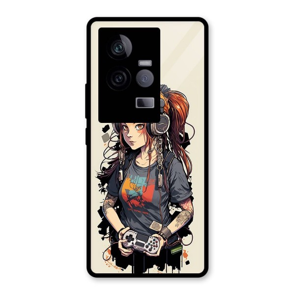 Cool Gamer Girl Glass Back Case for Vivo iQOO 11 5G