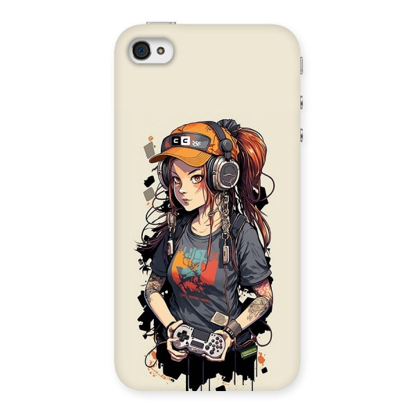 Cool Gamer Girl Back Case for iPhone 4 4s