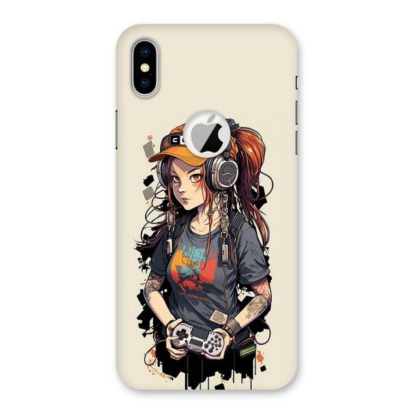 Cool Gamer Girl Back Case for iPhone XS Logo Cut