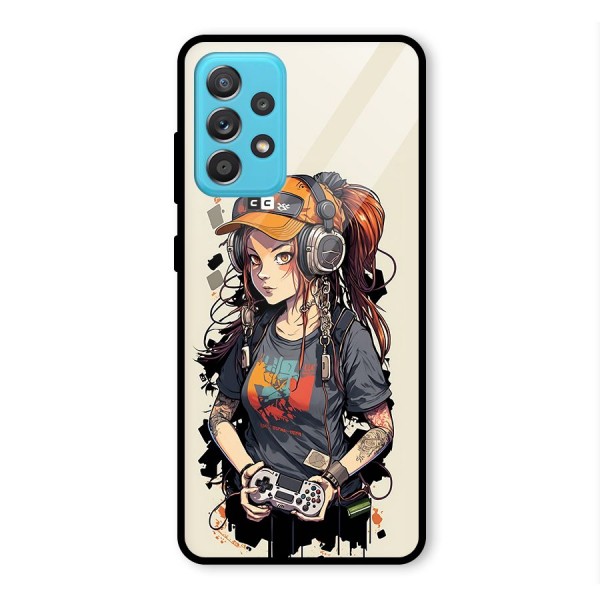 Cool Gamer Girl Glass Back Case for Galaxy A52s 5G