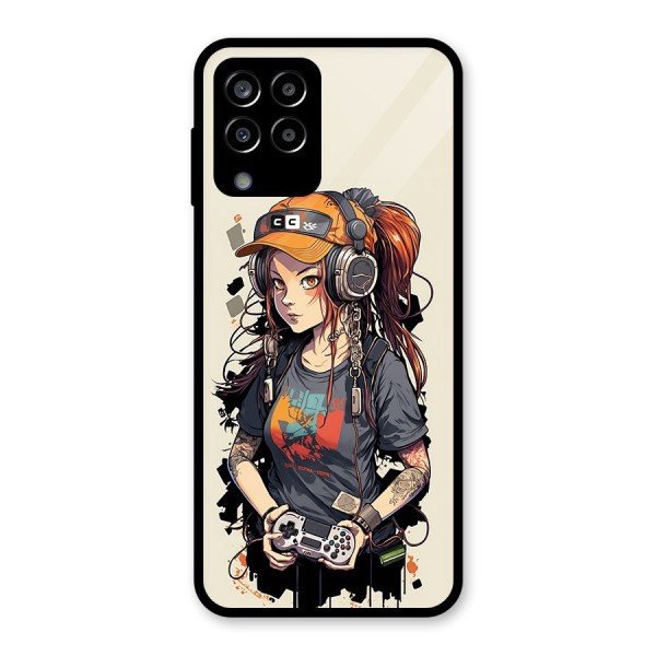 Cool Gamer Girl Glass Back Case for Galaxy M33