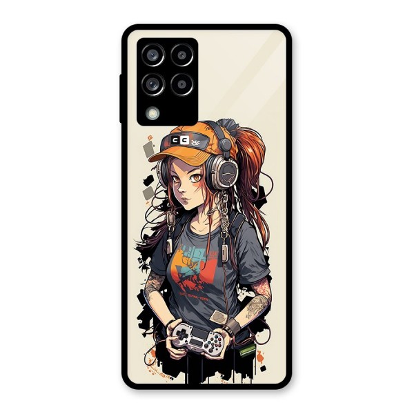 Cool Gamer Girl Glass Back Case for Galaxy M53 5G