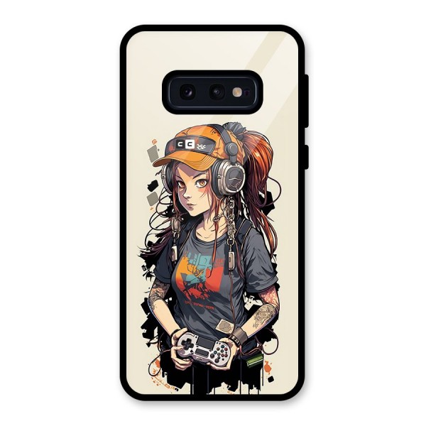 Cool Gamer Girl Glass Back Case for Galaxy S10e