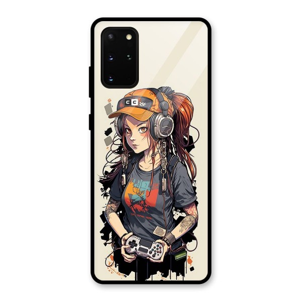 Cool Gamer Girl Glass Back Case for Galaxy S20 Plus