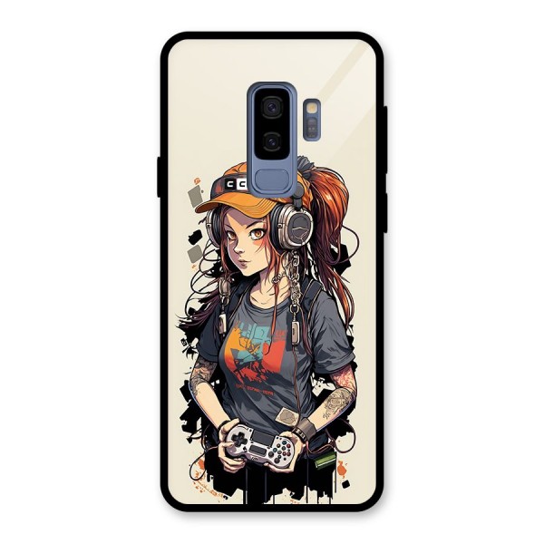 Cool Gamer Girl Glass Back Case for Galaxy S9 Plus