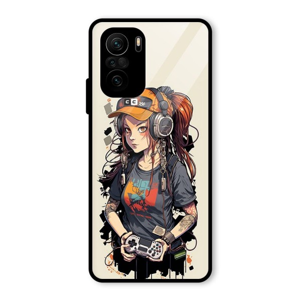 Cool Gamer Girl Glass Back Case for Mi 11x