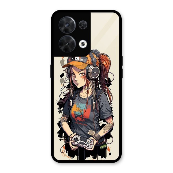 Cool Gamer Girl Glass Back Case for Oppo Reno8 5G