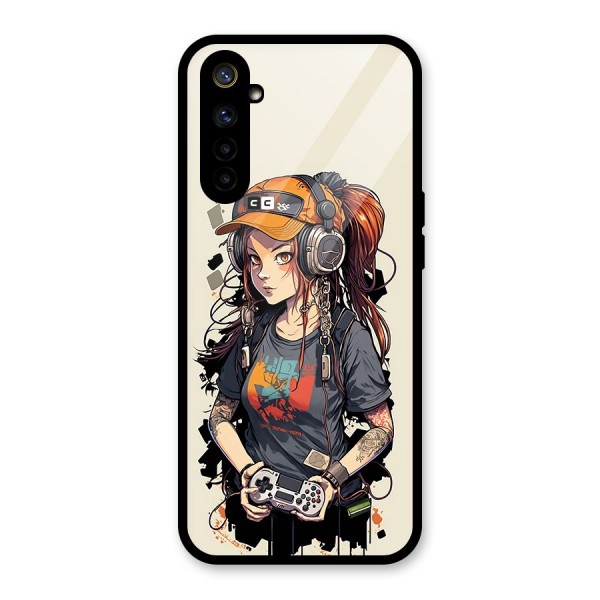 Cool Gamer Girl Glass Back Case for Realme 6