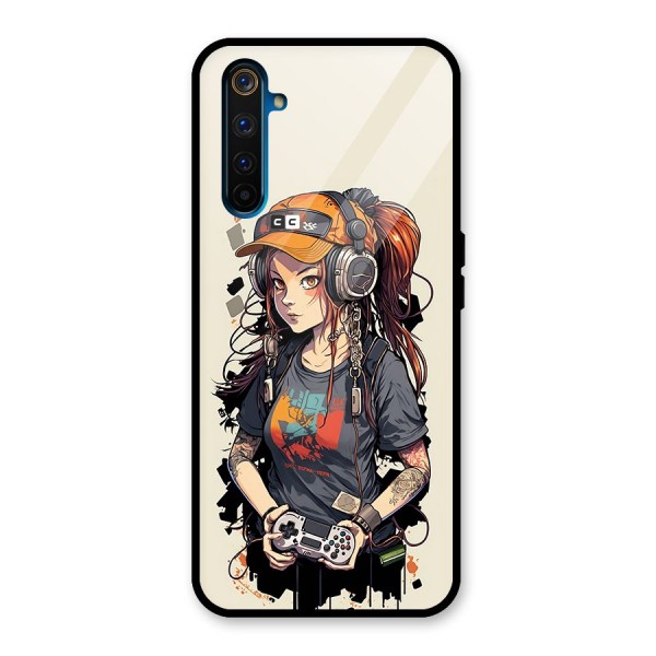 Cool Gamer Girl Glass Back Case for Realme 6 Pro