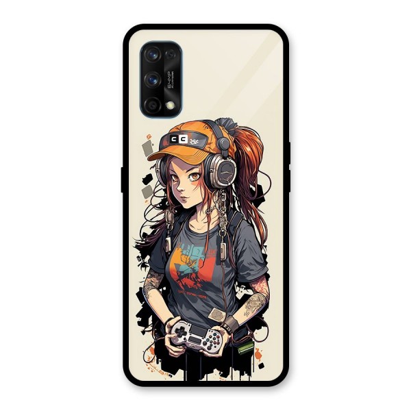 Cool Gamer Girl Glass Back Case for Realme 7 Pro