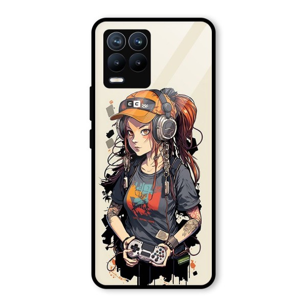 Cool Gamer Girl Glass Back Case for Realme 8