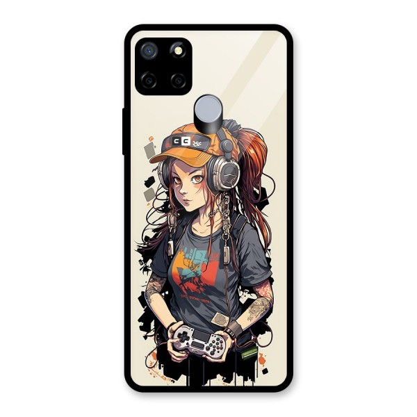 Cool Gamer Girl Glass Back Case for Realme C12