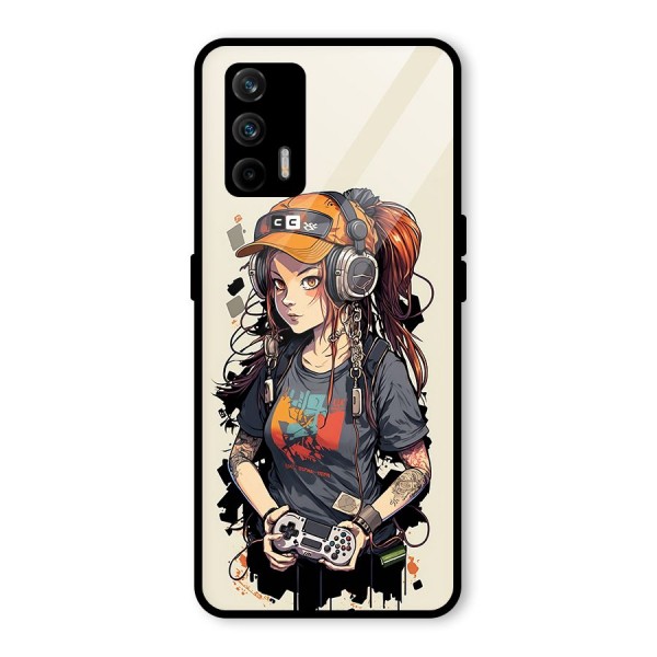 Cool Gamer Girl Glass Back Case for Realme GT 5G