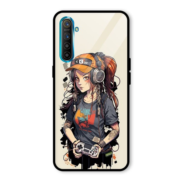 Cool Gamer Girl Glass Back Case for Realme XT