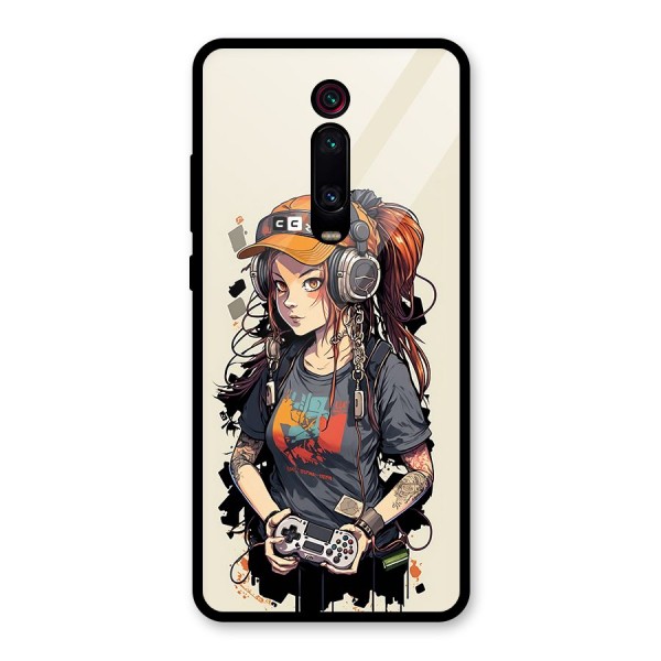 Cool Gamer Girl Glass Back Case for Redmi K20 Pro