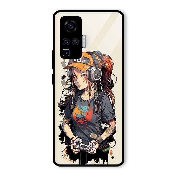 Cool Gamer Girl Glass Back Case for Vivo X50 Pro