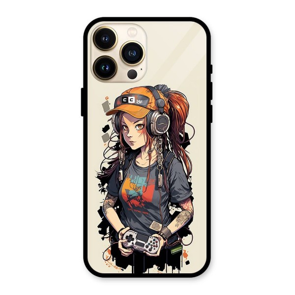 Cool Gamer Girl Glass Back Case for iPhone 13 Pro Max