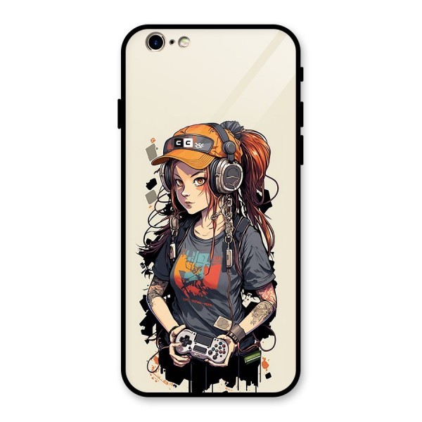 Cool Gamer Girl Glass Back Case for iPhone 6 6S