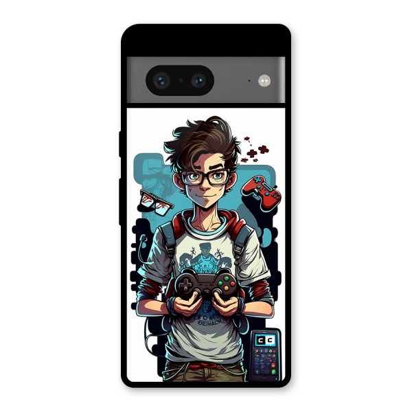 Cool Gamer Guy Glass Back Case for Google Pixel 7