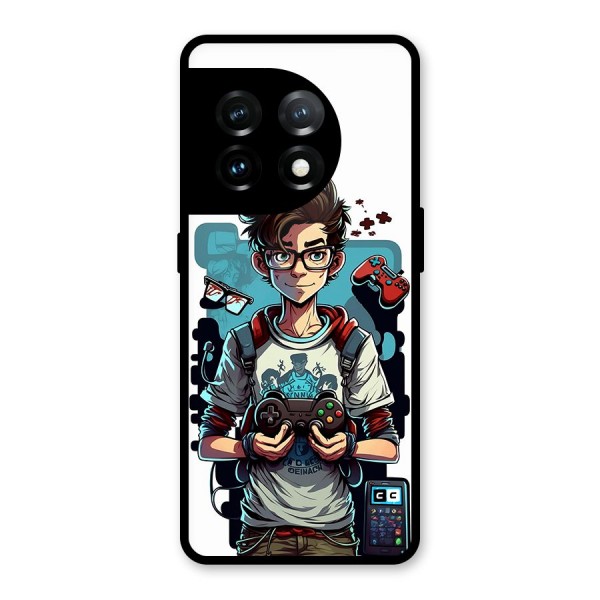 Cool Gamer Guy Glass Back Case for OnePlus 11