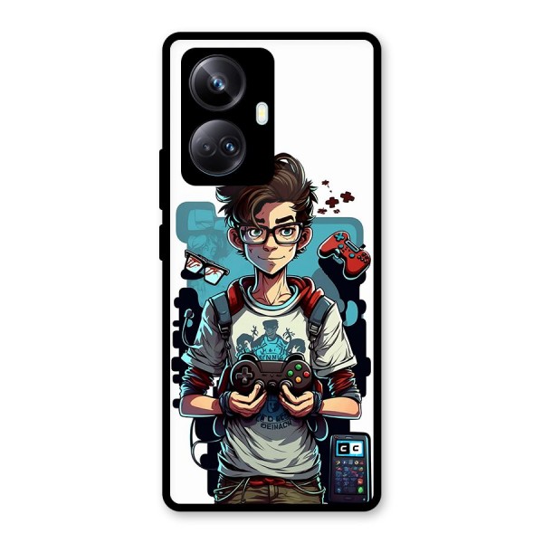 Cool Gamer Guy Glass Back Case for Realme 10 Pro Plus