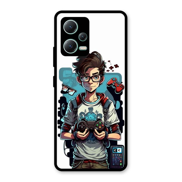 Cool Gamer Guy Glass Back Case for Redmi Note 12 5G