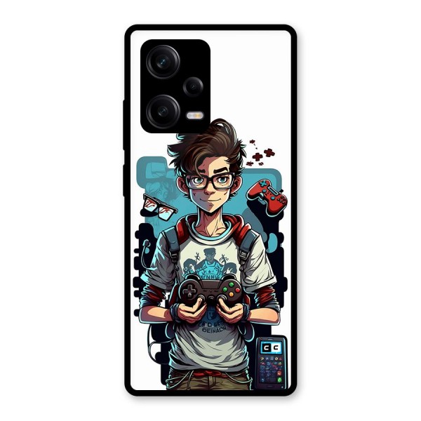 Cool Gamer Guy Glass Back Case for Redmi Note 12 Pro