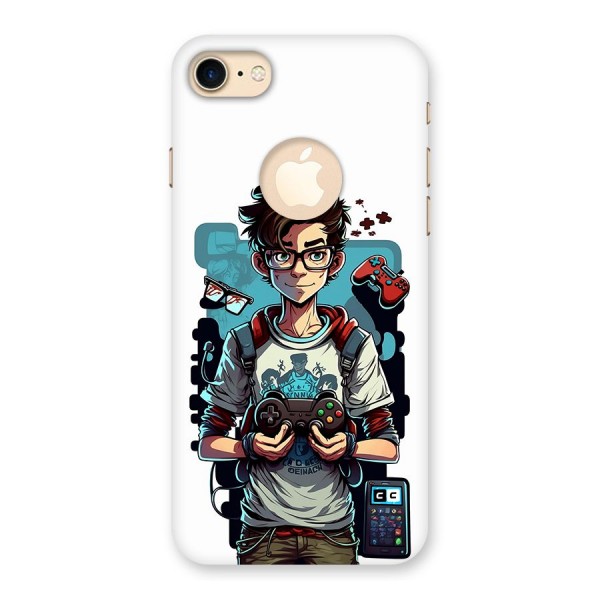 Cool Gamer Guy Back Case for iPhone 8 Logo Cut