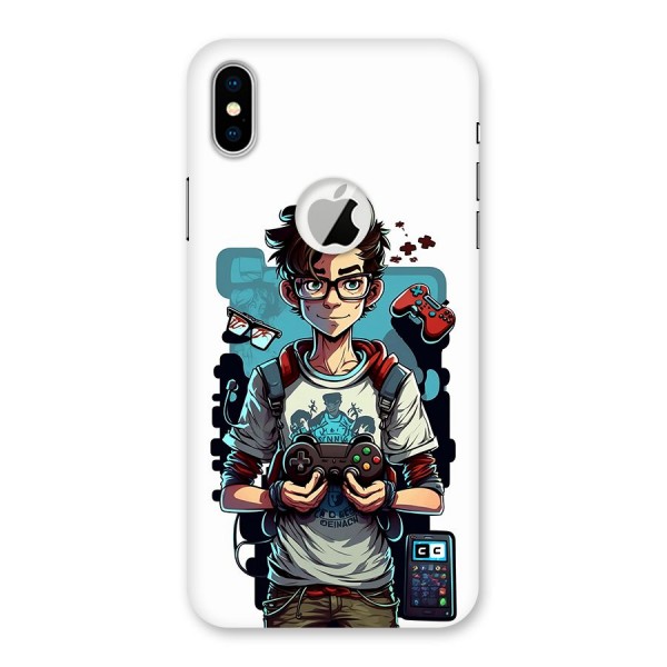 Cool Gamer Guy Back Case for iPhone XS Logo Cut