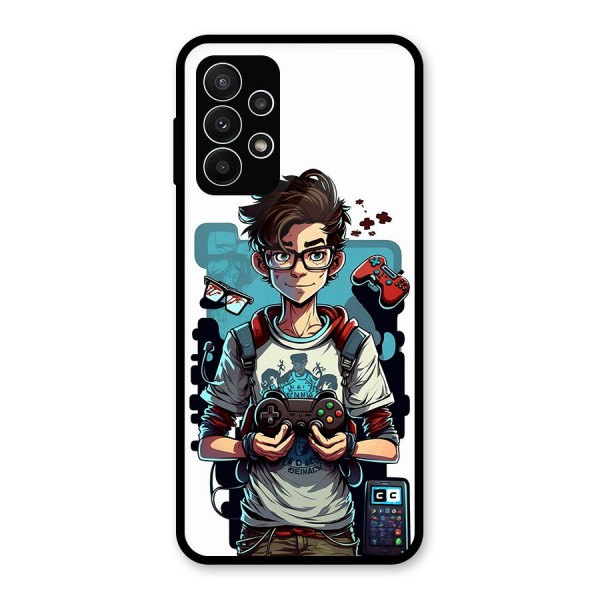 Cool Gamer Guy Glass Back Case for Galaxy A23