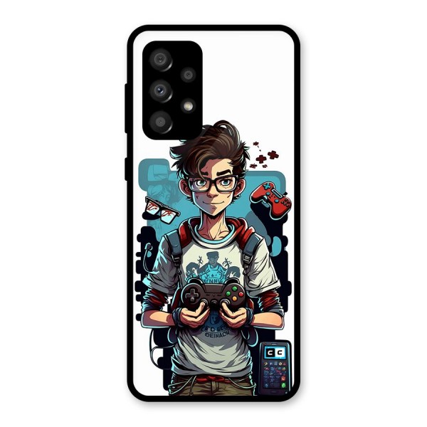 Cool Gamer Guy Glass Back Case for Galaxy A32