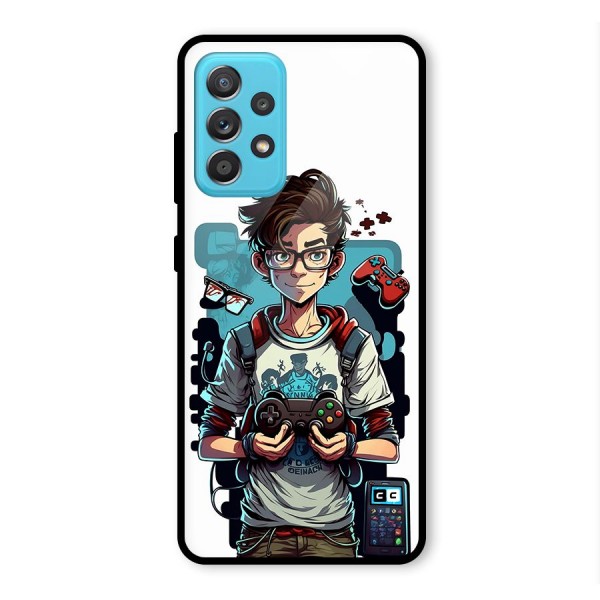 Cool Gamer Guy Glass Back Case for Galaxy A52