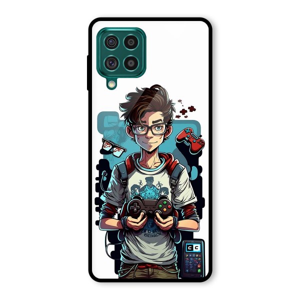 Cool Gamer Guy Glass Back Case for Galaxy F62