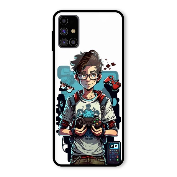 Cool Gamer Guy Glass Back Case for Galaxy M31s