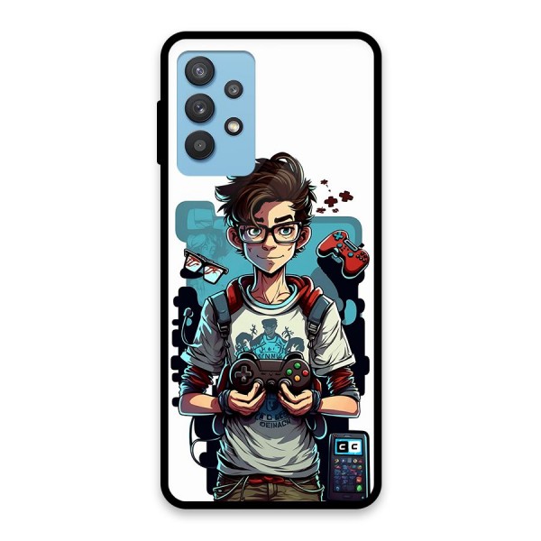 Cool Gamer Guy Glass Back Case for Galaxy M32 5G