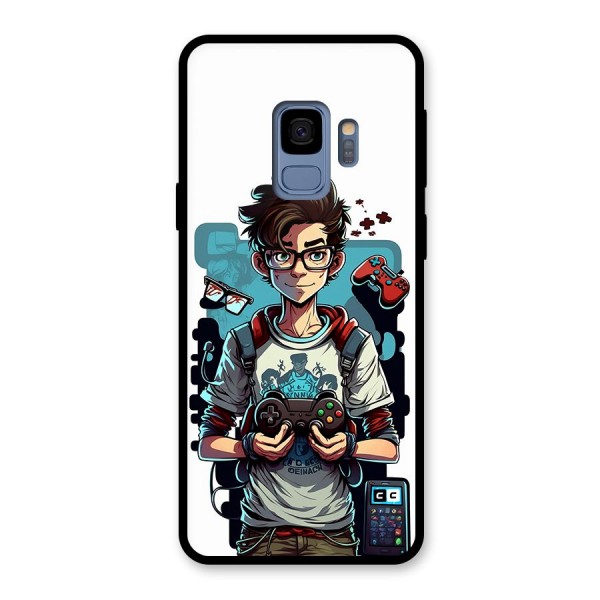 Cool Gamer Guy Glass Back Case for Galaxy S9