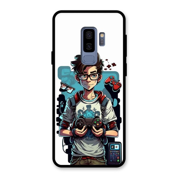 Cool Gamer Guy Glass Back Case for Galaxy S9 Plus