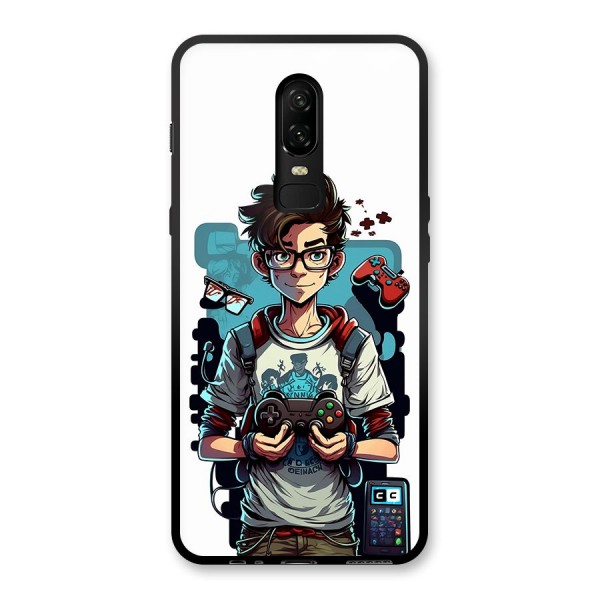 Cool Gamer Guy Glass Back Case for OnePlus 6