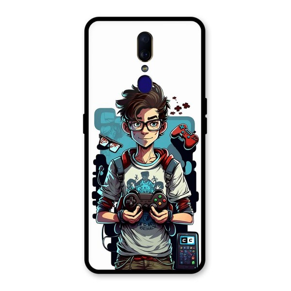 Cool Gamer Guy Glass Back Case for Oppo F11