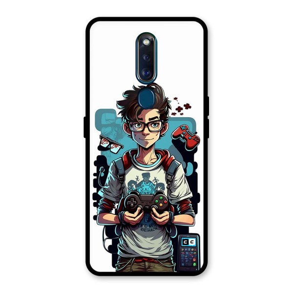 Cool Gamer Guy Glass Back Case for Oppo F11 Pro