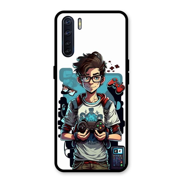 Cool Gamer Guy Glass Back Case for Oppo F15