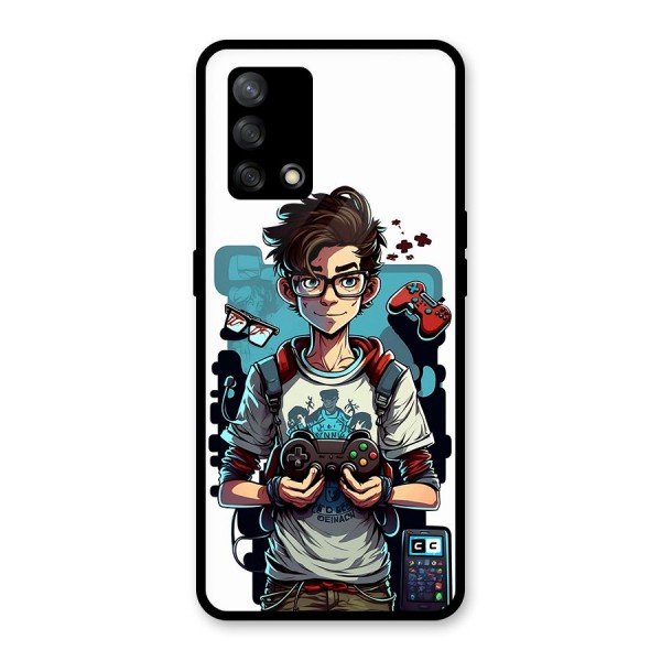 Cool Gamer Guy Glass Back Case for Oppo F19s