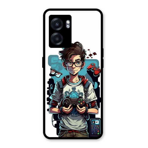 Cool Gamer Guy Glass Back Case for Oppo K10 (5G)