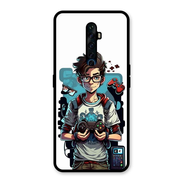 Cool Gamer Guy Glass Back Case for Oppo Reno2 Z