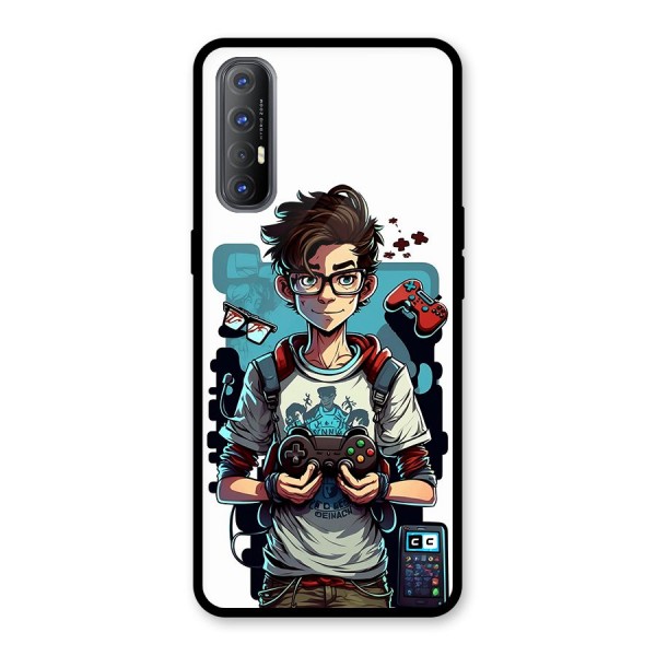 Cool Gamer Guy Glass Back Case for Oppo Reno3 Pro